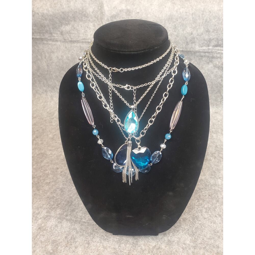 Contemporary Jewelry Bundle Dead Stock Paparazzi Blue And Silver Tone